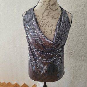 NWOT Silver Sequin Top